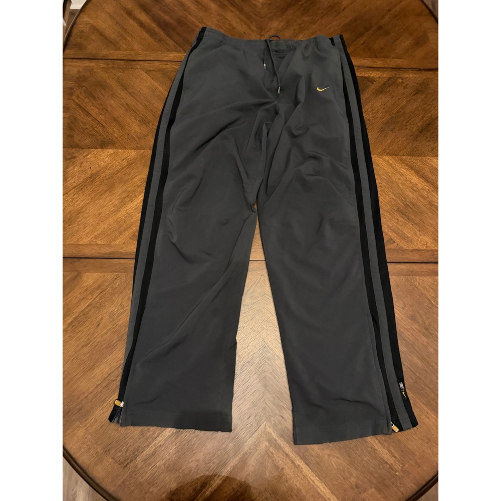 Nike 72 Mens Track Pants Grey Black Side Stripe Ankle Zip Warm Up XL